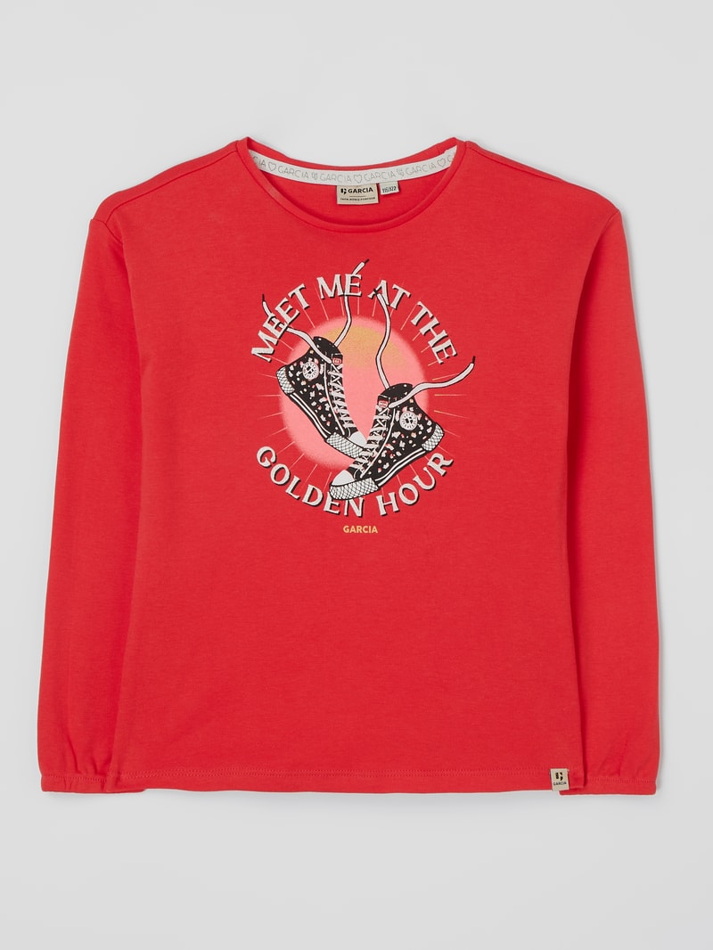 Longsleeve mit Print in rot