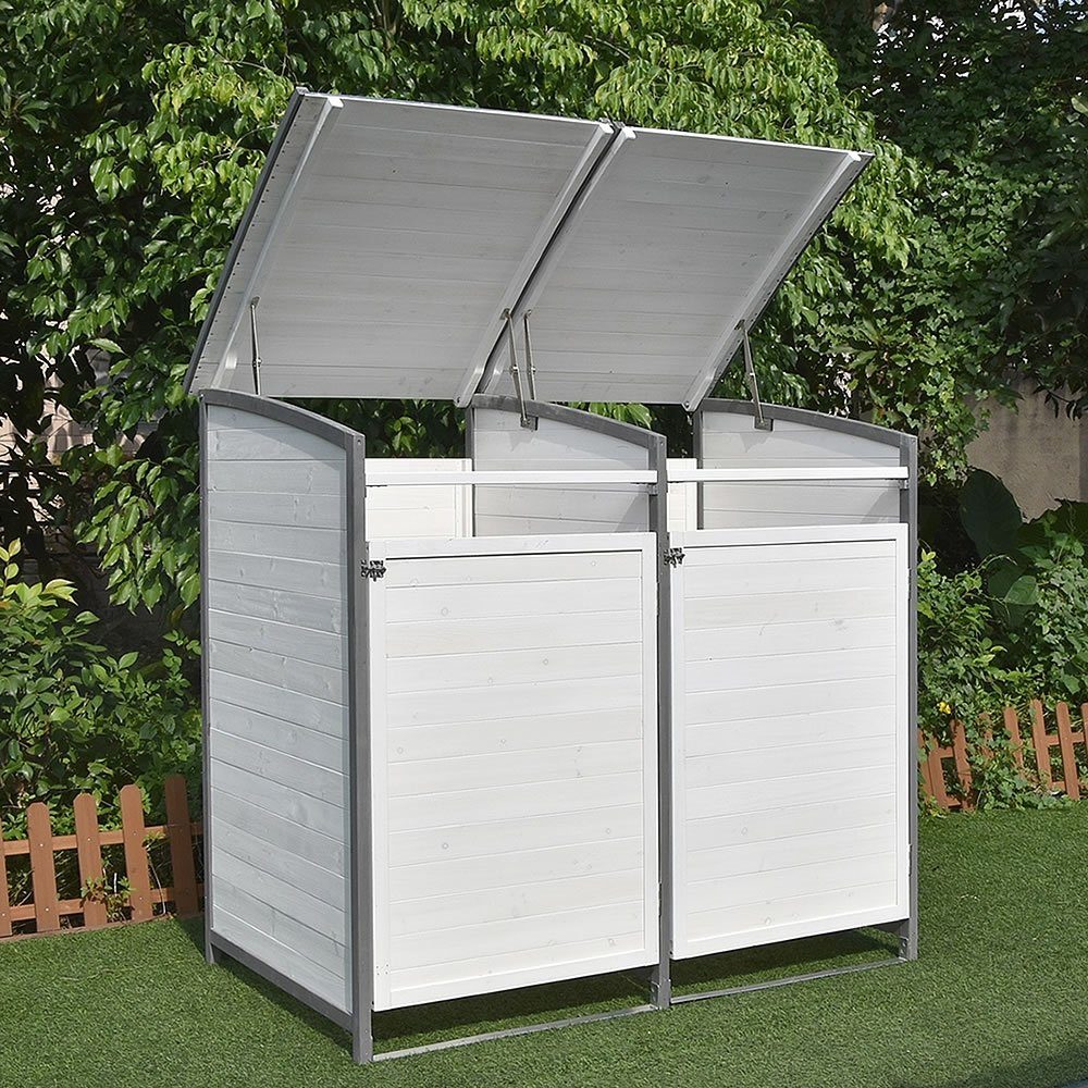 Mucola Mülltonnenbox Doppelbox für 2 Tonnen Mülltonnenverkleidung für 2x 120L oder 240L (Stück, 2 St), Witterungsbeständig
