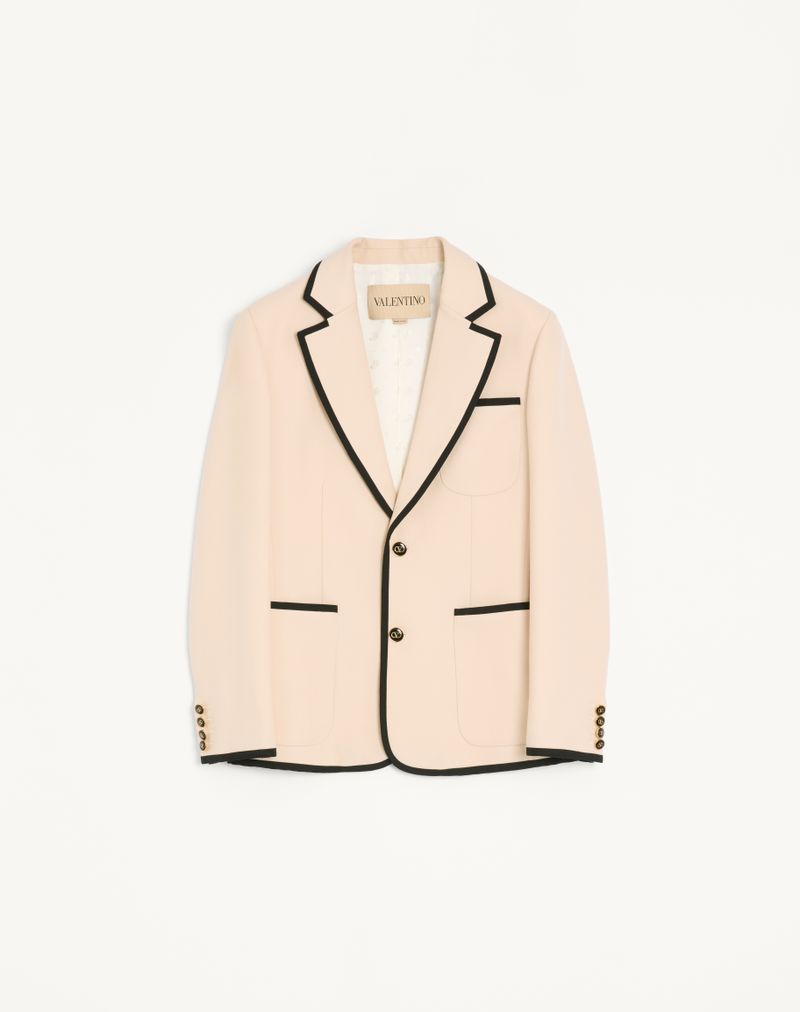 Jaqueta Valentino de gabardine de lã com abotoamento simples