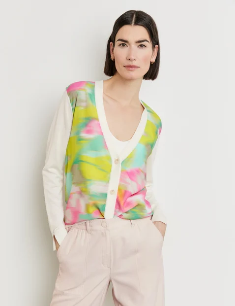Cardigan mit Material-Patch
