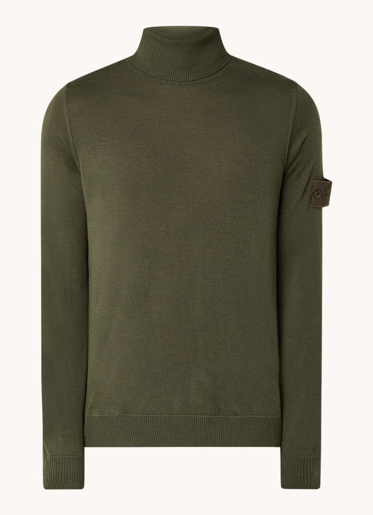 Ζιβάγκο Stone Island 565FC από λεπτό πλεκτό παρθένο μαλλί με λογότυπο