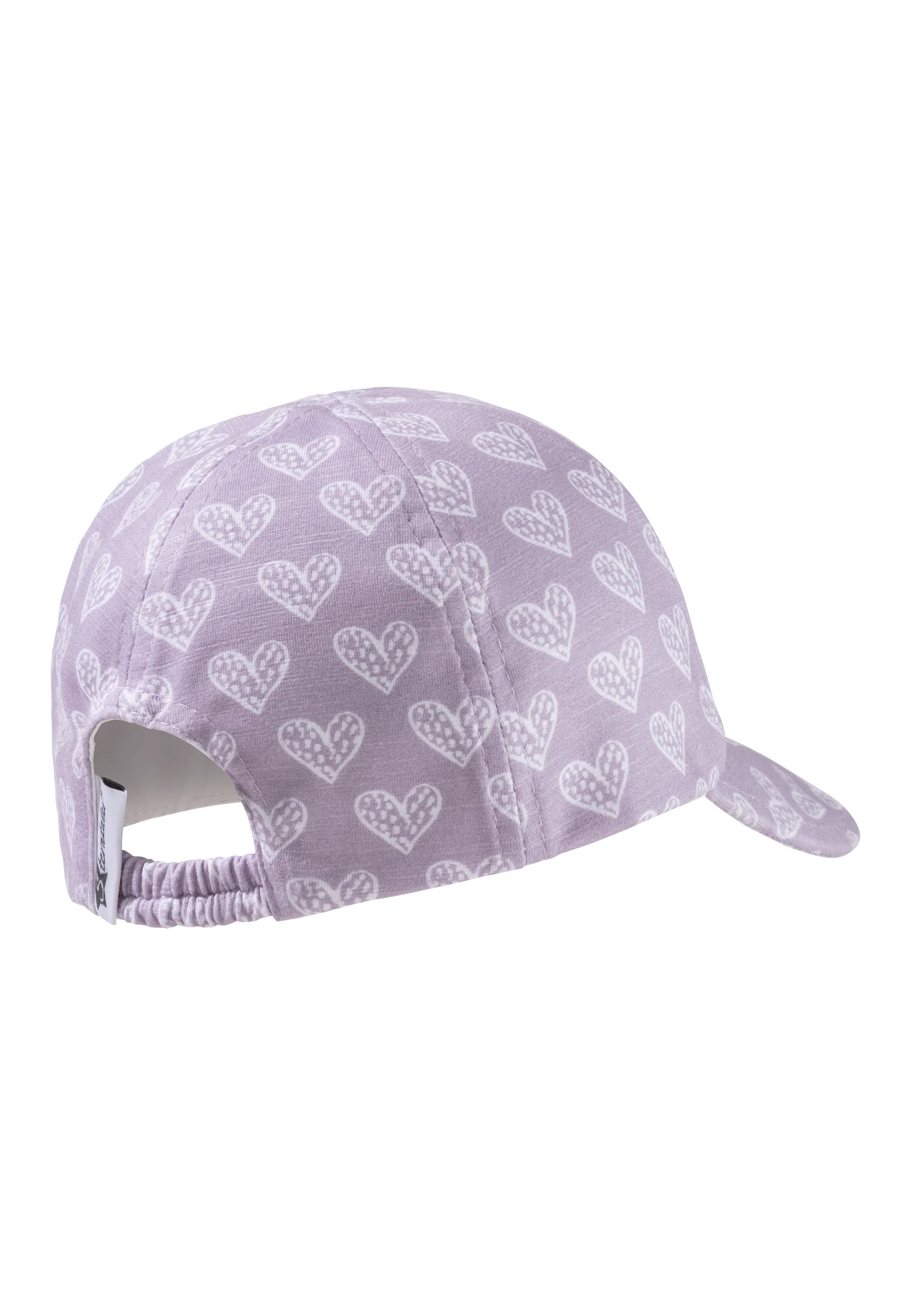 Baseballcap bedruckt mit Herzen in flieder