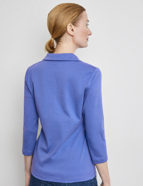 3/4 Arm Poloshirt aus Baumwolle