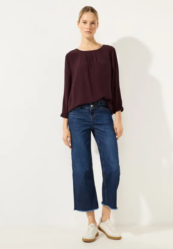 Street One Unifarbene Bluse mit Falten
