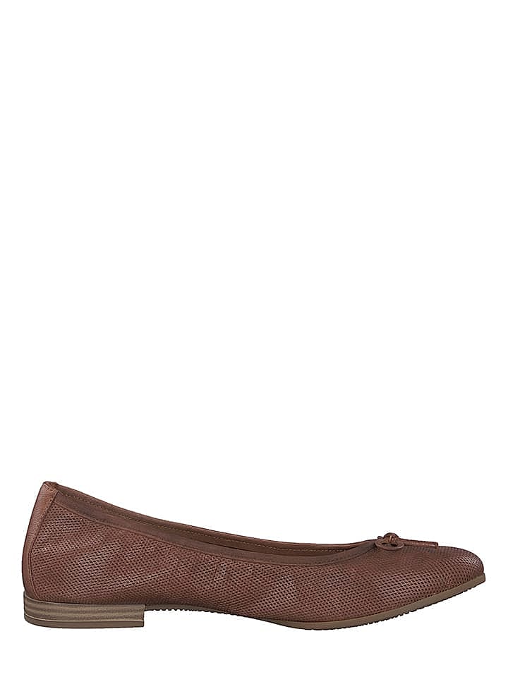 Tamaris Leder-Ballerinas in Braun günstig kaufen 35