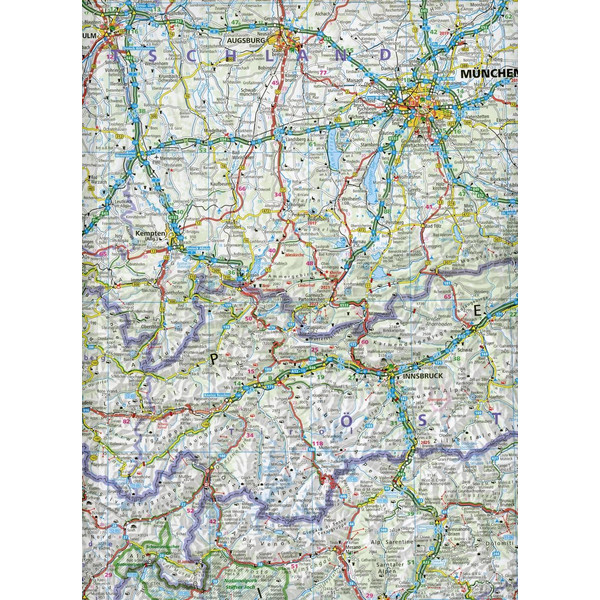 Alpenstrassen Strassenkarte 1 : 750 000 - Straßenkarte