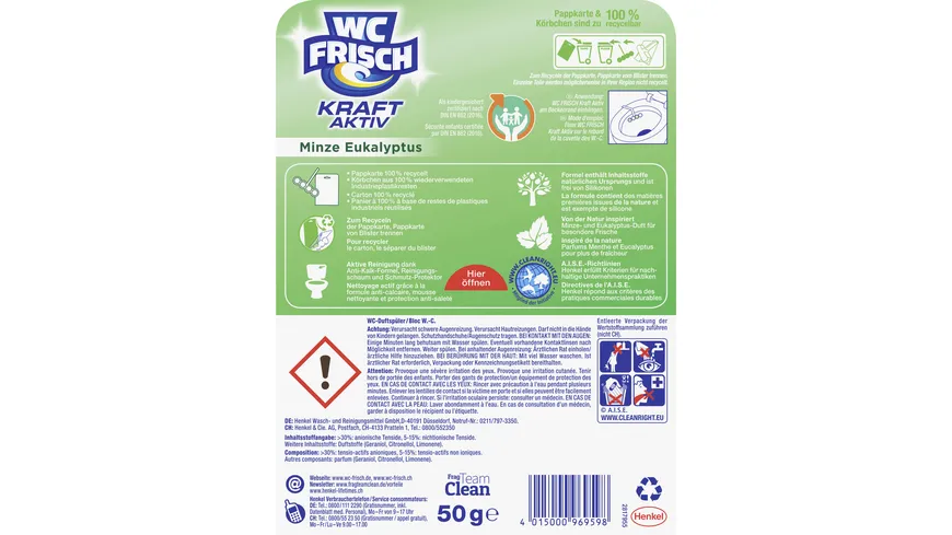 WC FRISCH Kraft-Aktiv Minze Eukalyptus