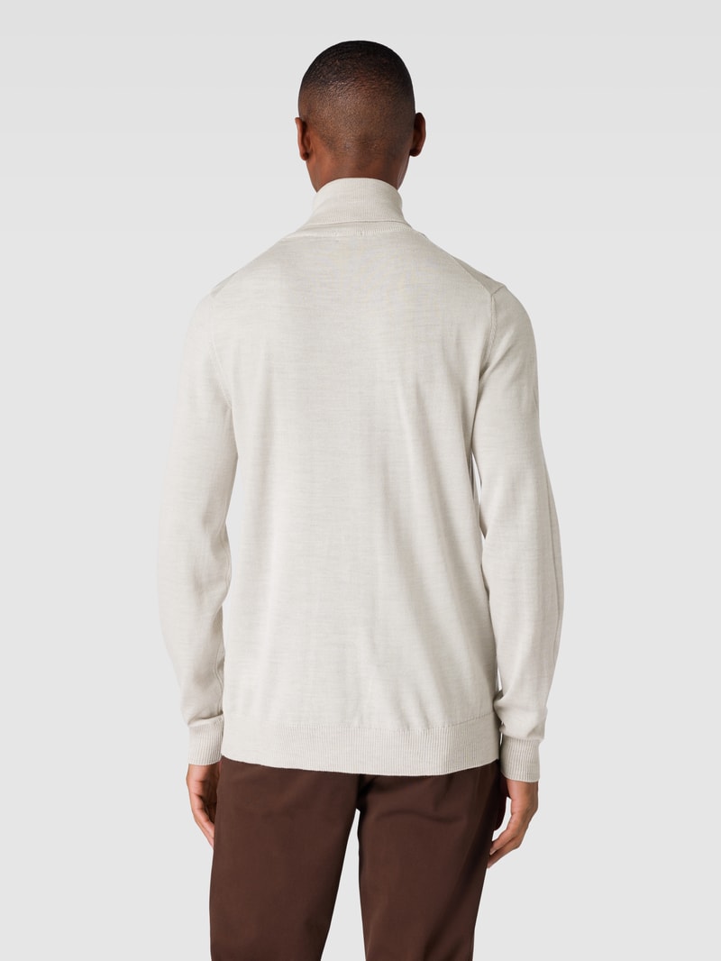 Rollkragenpullover aus Schurwolle Modell 'Donte' in offwhite