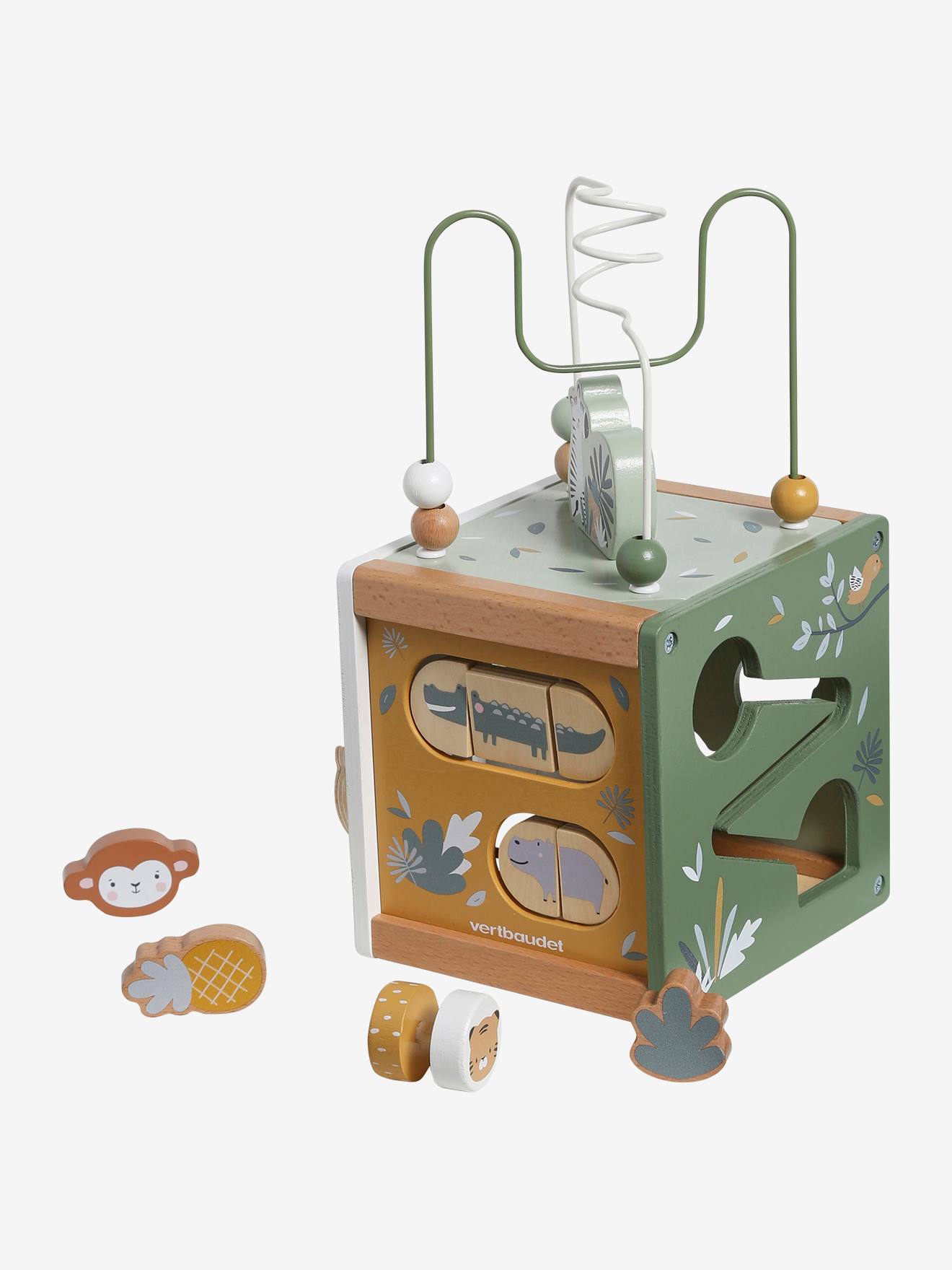 Vertbaudet Kleiner Baby Activity-Würfel TANSANIA aus Holz FSC - grün
