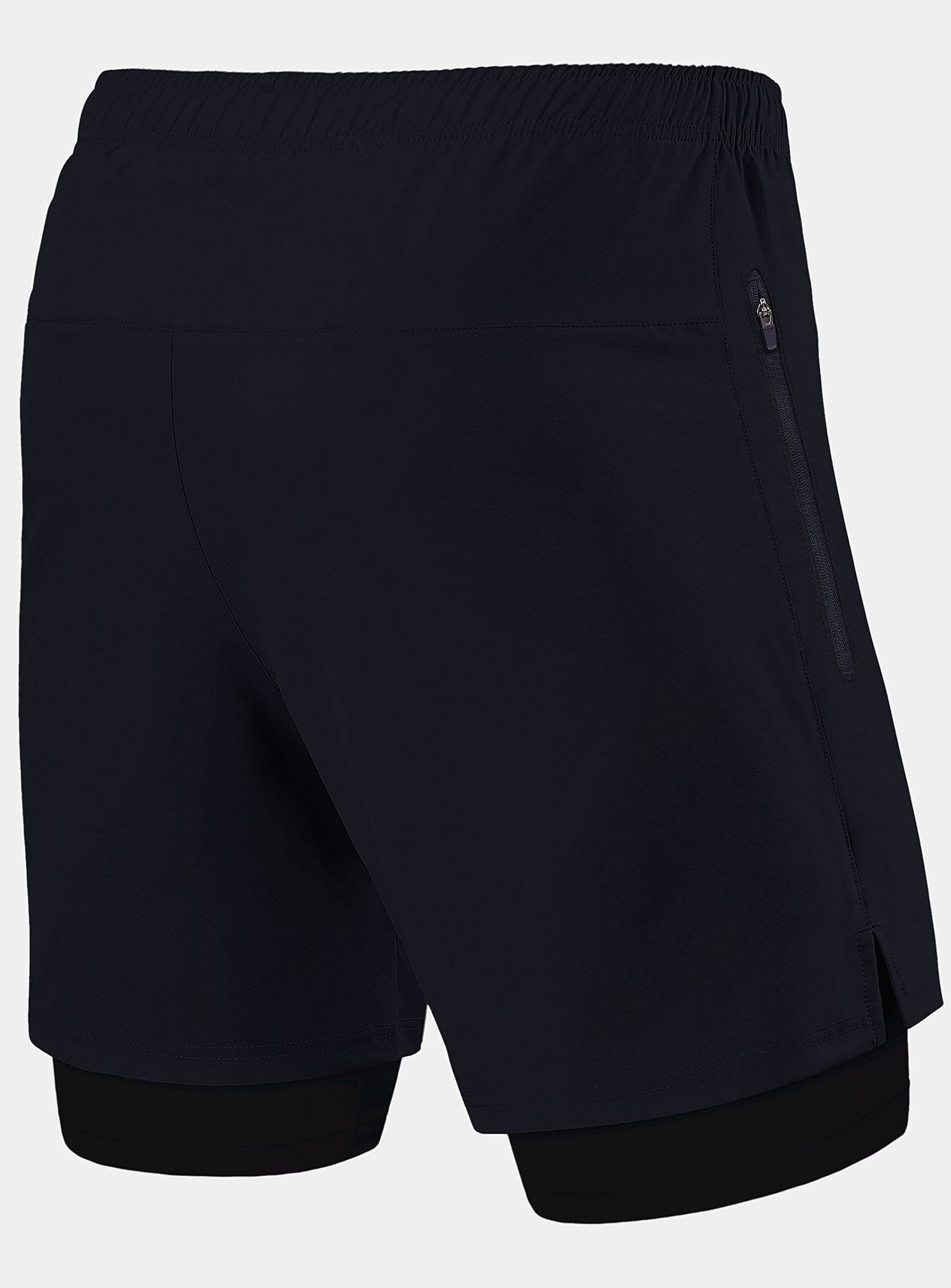 TCA Trainingsshorts TCA Herren 2-in-1 Laufhose - Dunkelblau/Schwarz (M)