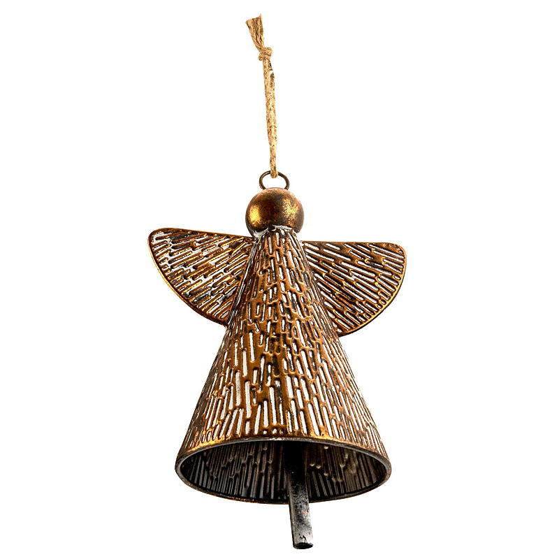 Home Engel m/bjelle 21x14x17,5 cm metall