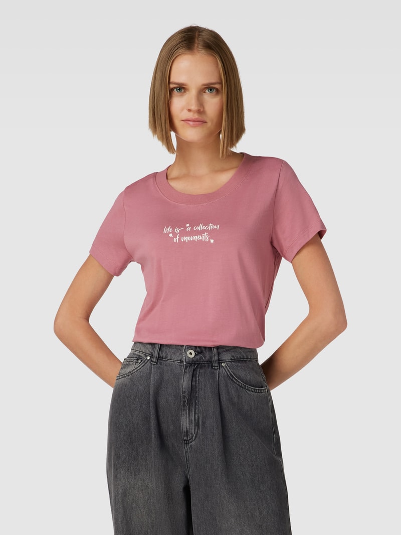 T-Shirt mit Statement-Print in bordeaux rot