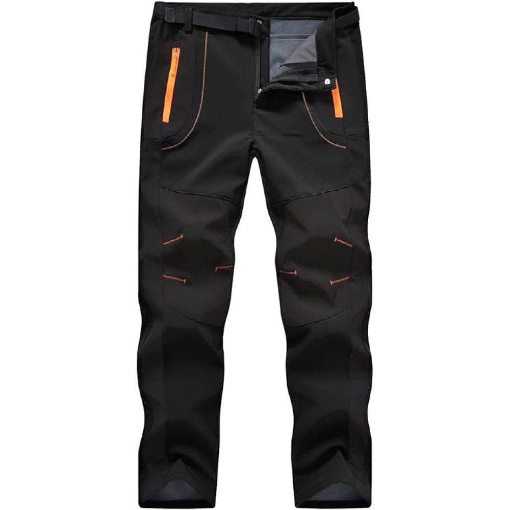 Opspring Outdoorhose Herren Wanderhose Gefüttert Softshellhose Skihose Trekkinghose