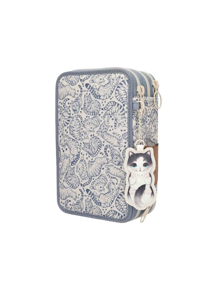 Depesche 3-Fach Federtasche TOPModel 7,5 x 13 x 20 cm in blau-beige günstig kaufen onesize