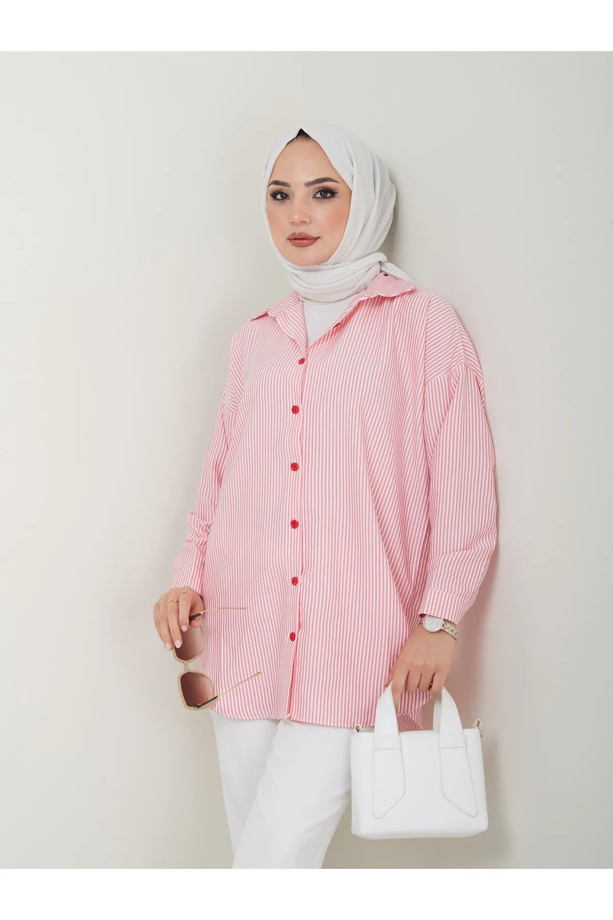VOLT CLOTHİNG  Gestreiftes Hijab-Shirt für Damen