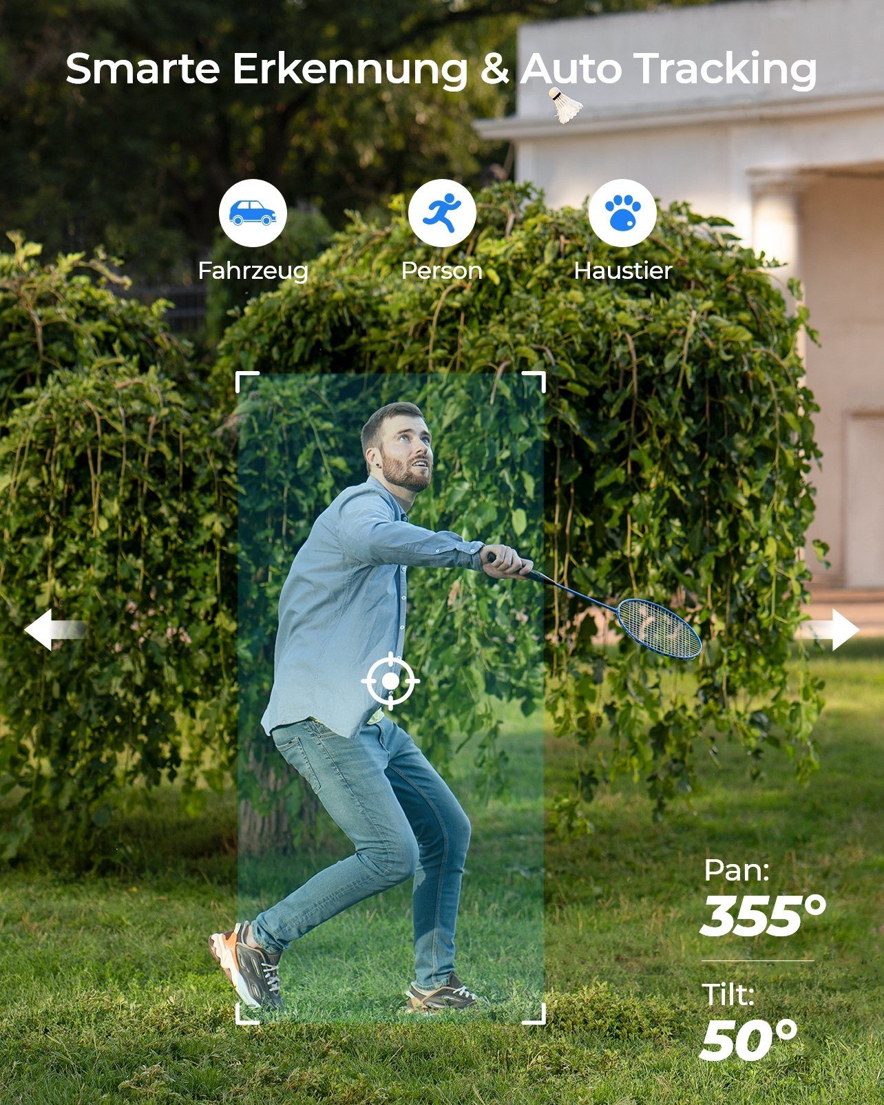 Reolink 8MP Wi-Fi-6 E Series E560 Überwachungskamera (Außenbereich, Smarter Erkennung, Auto-Tracking, Farbige Nachtsicht)