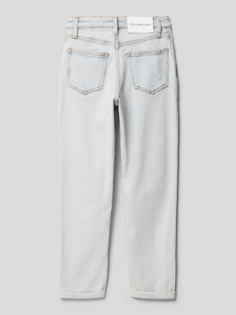 Jeans mit Label-Details im 5-Pocket Design Modell 'BARELL' in hellblau