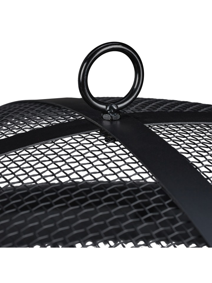relaxdays Feuerschale mit Funkenschutz in Schwarz - Ø 62 cm günstig kaufen onesize