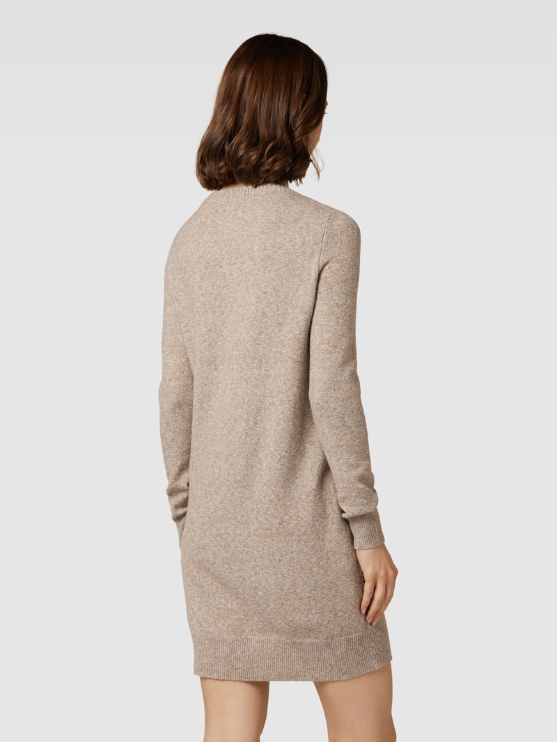 Strickkleid mit Rundhalsausschnitt Modell 'DOFFY' in beige