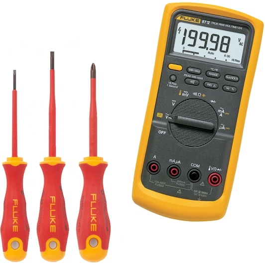 Multimetru industrial Fluke 40004047 IB875L și 3 șurubelnițe izolate