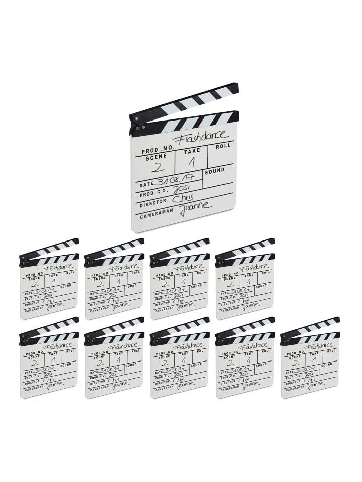 relaxdays 10x Filmklappe in Weiß günstig kaufen onesize
