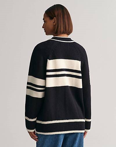 GANT Damen Strickjacke VARSITY V-NECK CARDIGAN