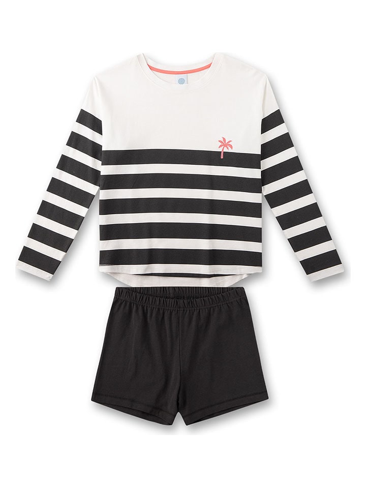 Sanetta Pyjama in Weiß/ Schwarz günstig kaufen