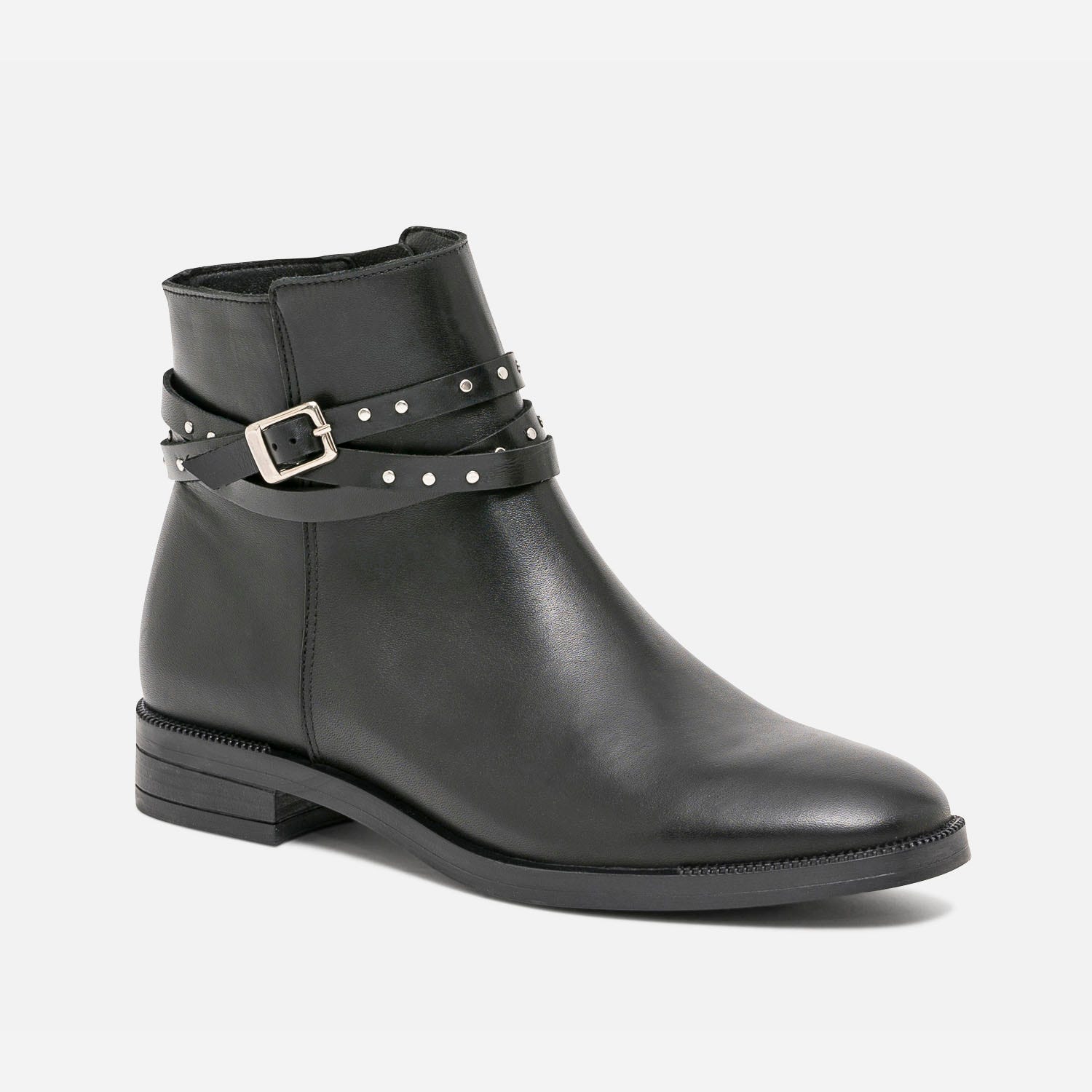 Boots noir en cuir esprit jodhpur