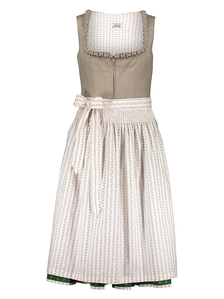 Almsach Dirndl  in Beige/ Grün günstig kaufen