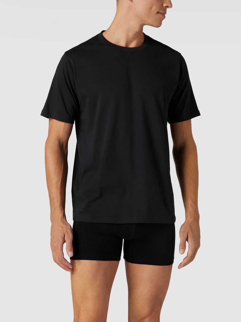 T-Shirt mit Rundhalsausschnitt im 3er-Pack in mittelgrau meliert
