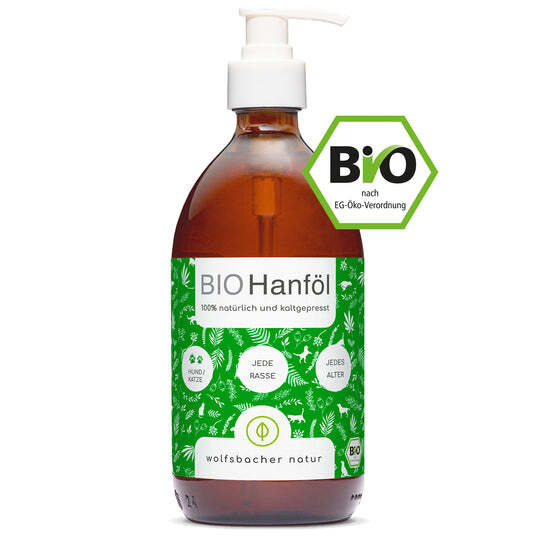 Wolfsbacher Natur Ergänzungsfutter & Aufzucht Wolfsbacher Natur Bio Hanföl 500 ml