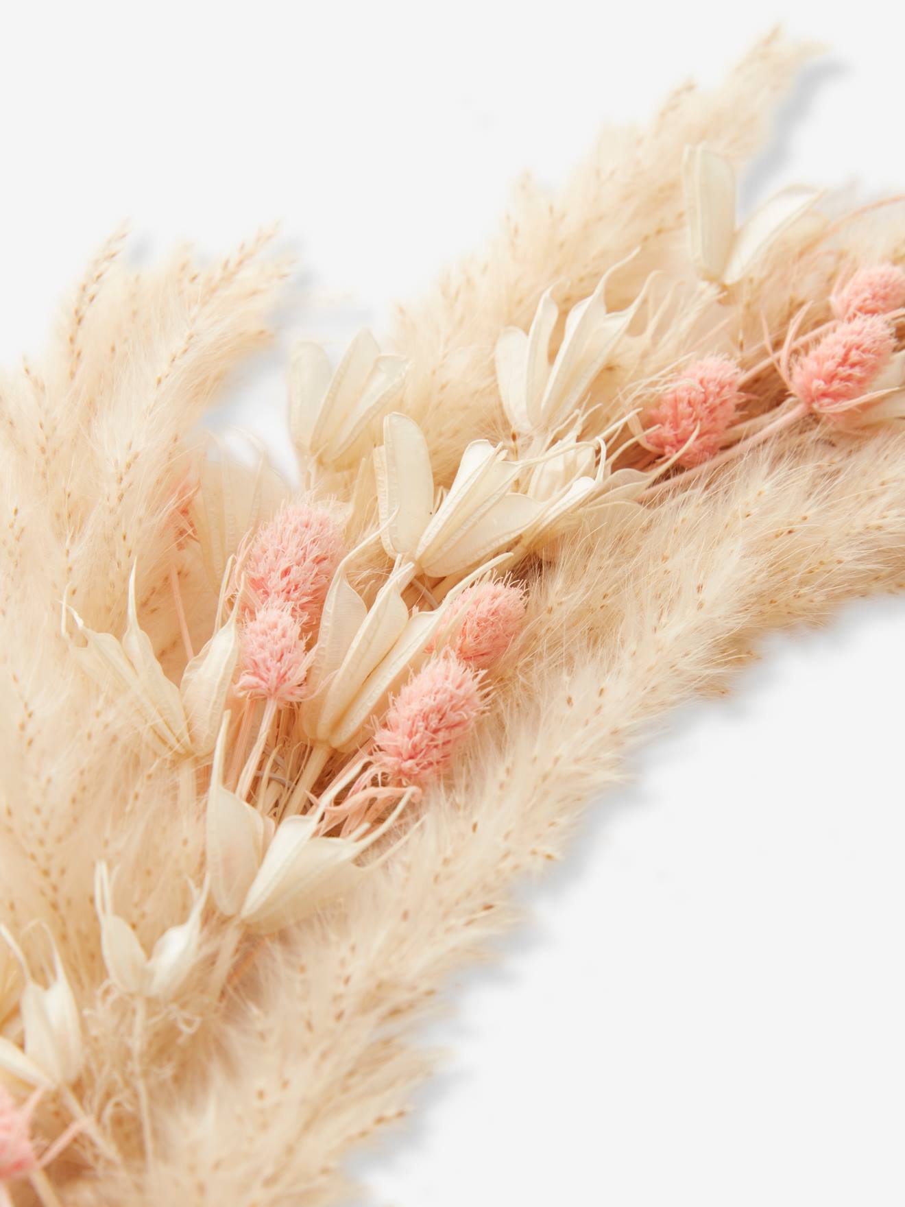 Couronne de fleurs séchées rose