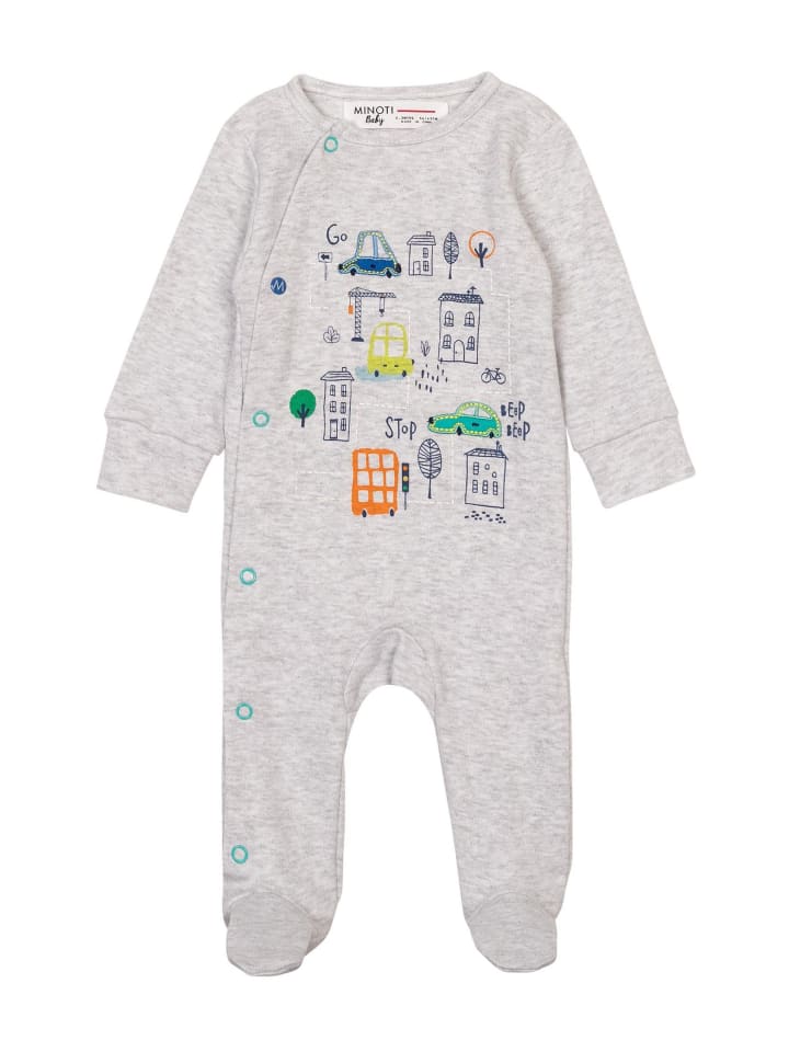 Minoti 2tlg. Outfit: Schlafoverall Transport 7 in grau günstig kaufen