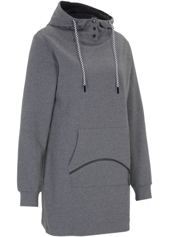 Extra langes Sweatshirt mit Tasche