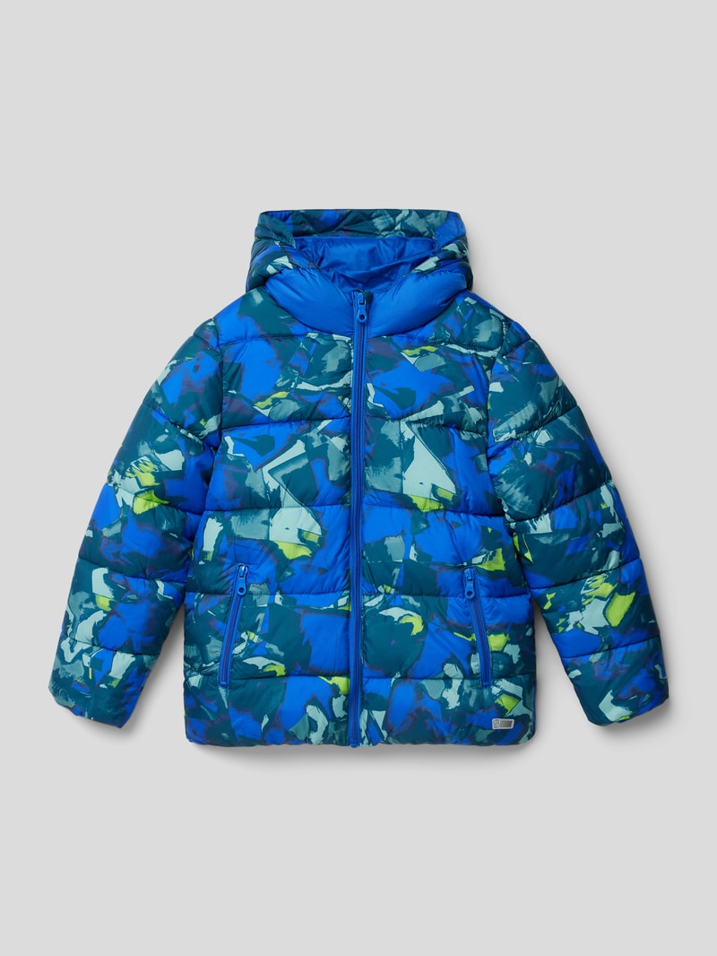 Steppjacke mit Kapuze in royalblau