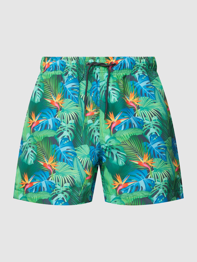 Badehose mit Allover-Print in dunkelgrau