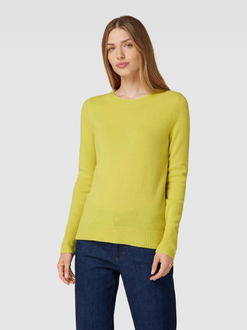 Strickpullover mit Rundhalsausschnitt in hellgrün