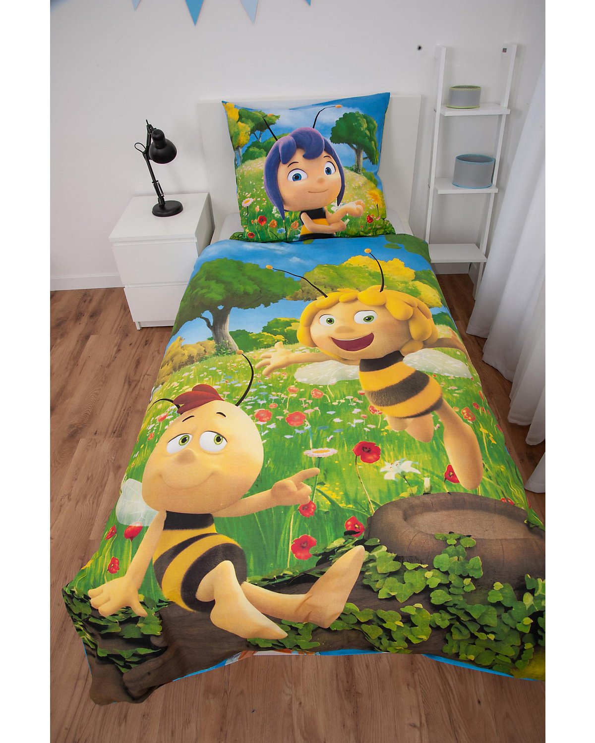 Kinder-Wendebettwäsche Biene Maja, Renforcé, 100 x 135 + 40 x 60 cm