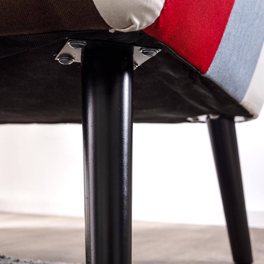 Trendstabil Skandinavischer 2-Sitzer Sessel Stoffbezug Patchwork mehrfarbig