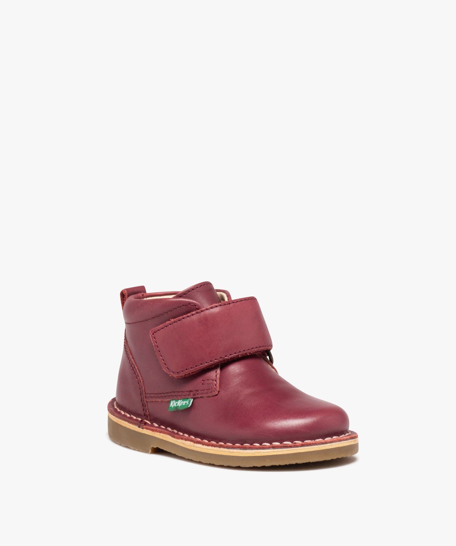Boots bébé fille en cuir avec col à paillettes et scratch... bordeaux | GEMO