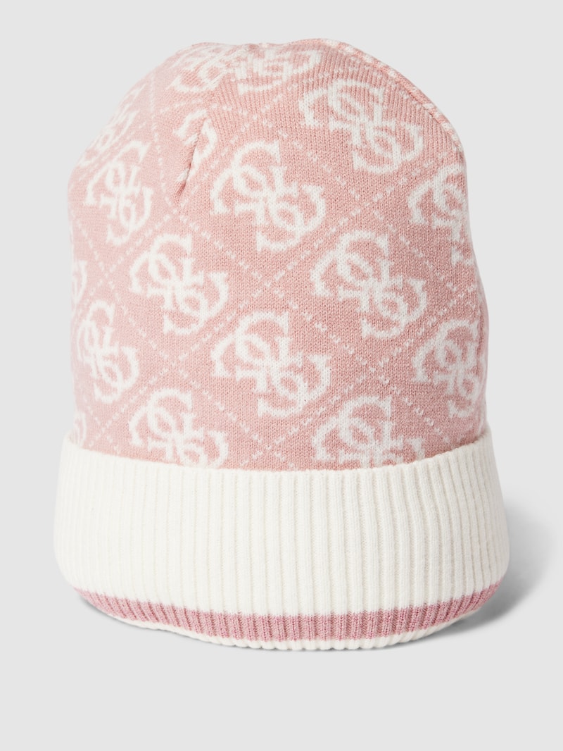 Beanie mit Allover-Logo-Muster in pink