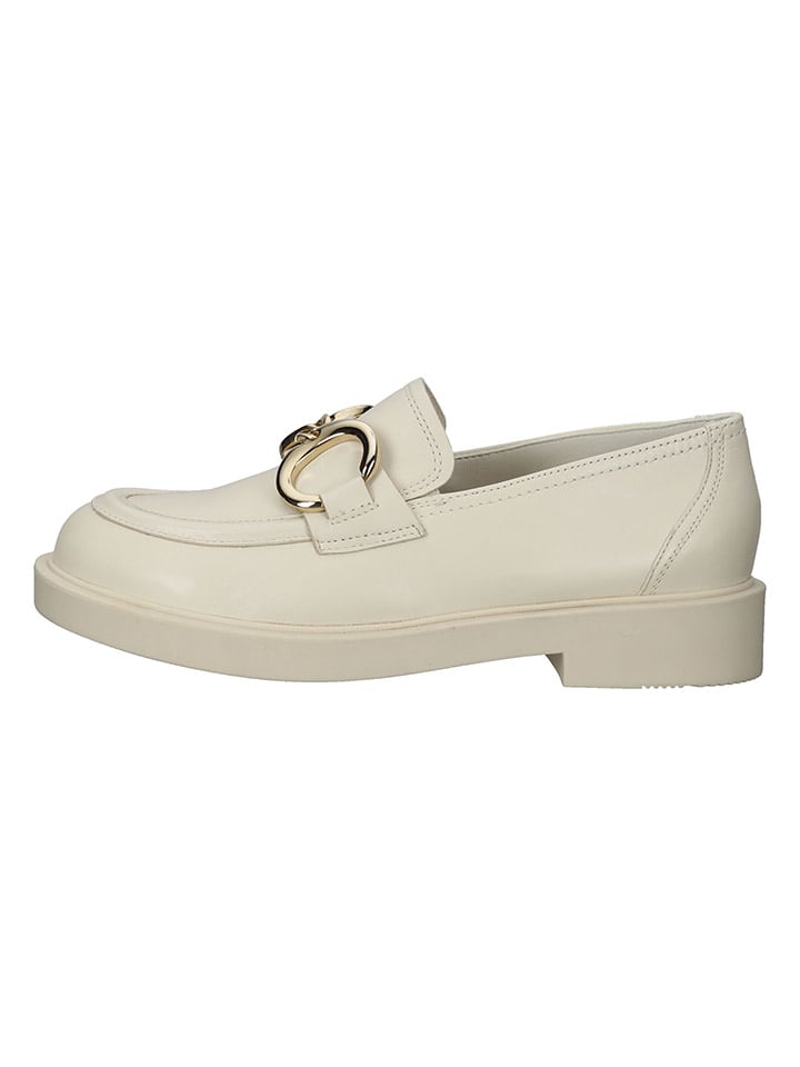 Paul Green Leder-Mokassins in Creme günstig kaufen