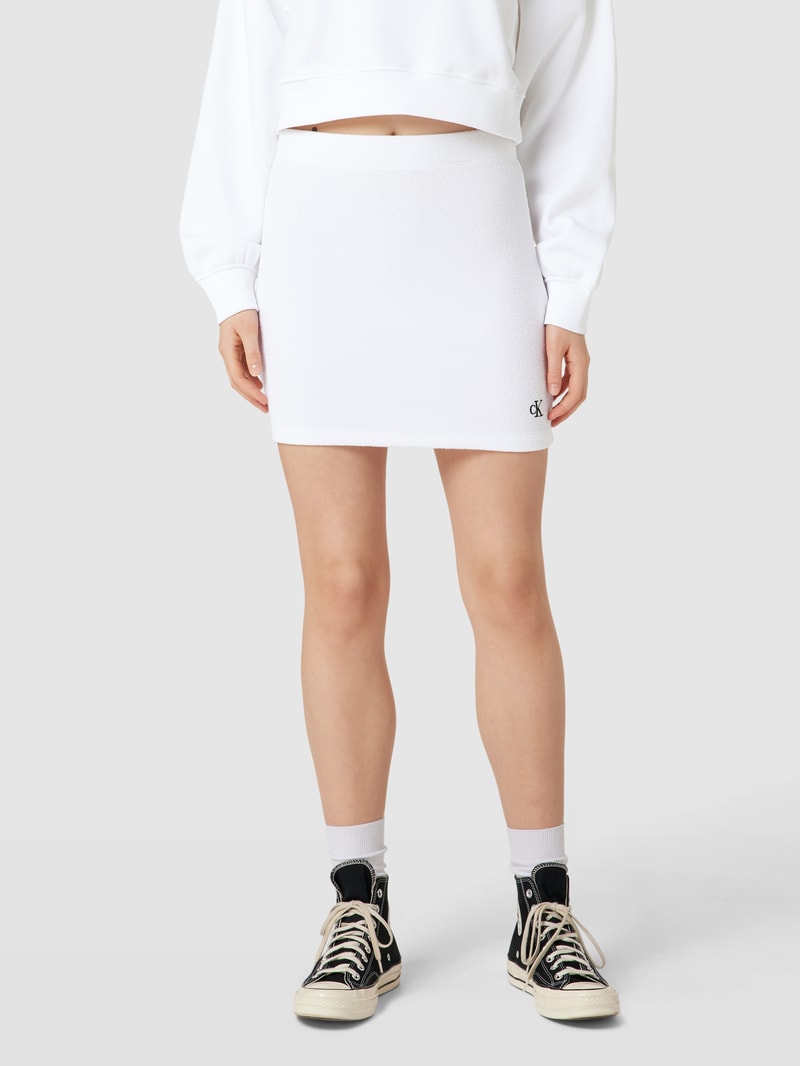 Minirock mit Label-Stitching Modell 'SLUB' in weiß