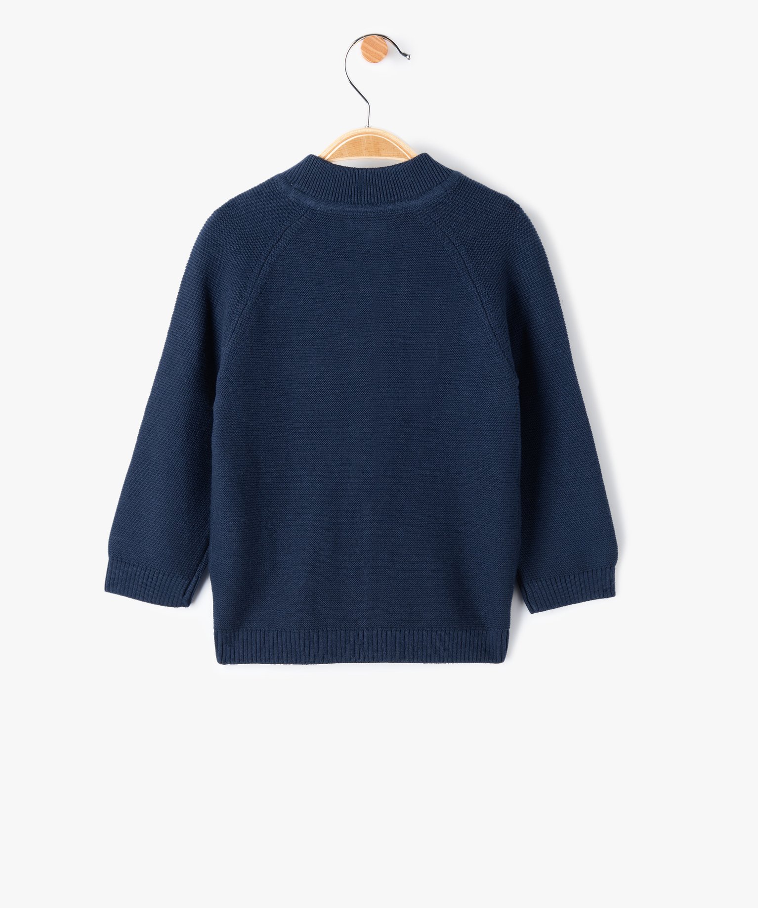 Gilet bébé en maille à fermeture zippée marine | GEMO