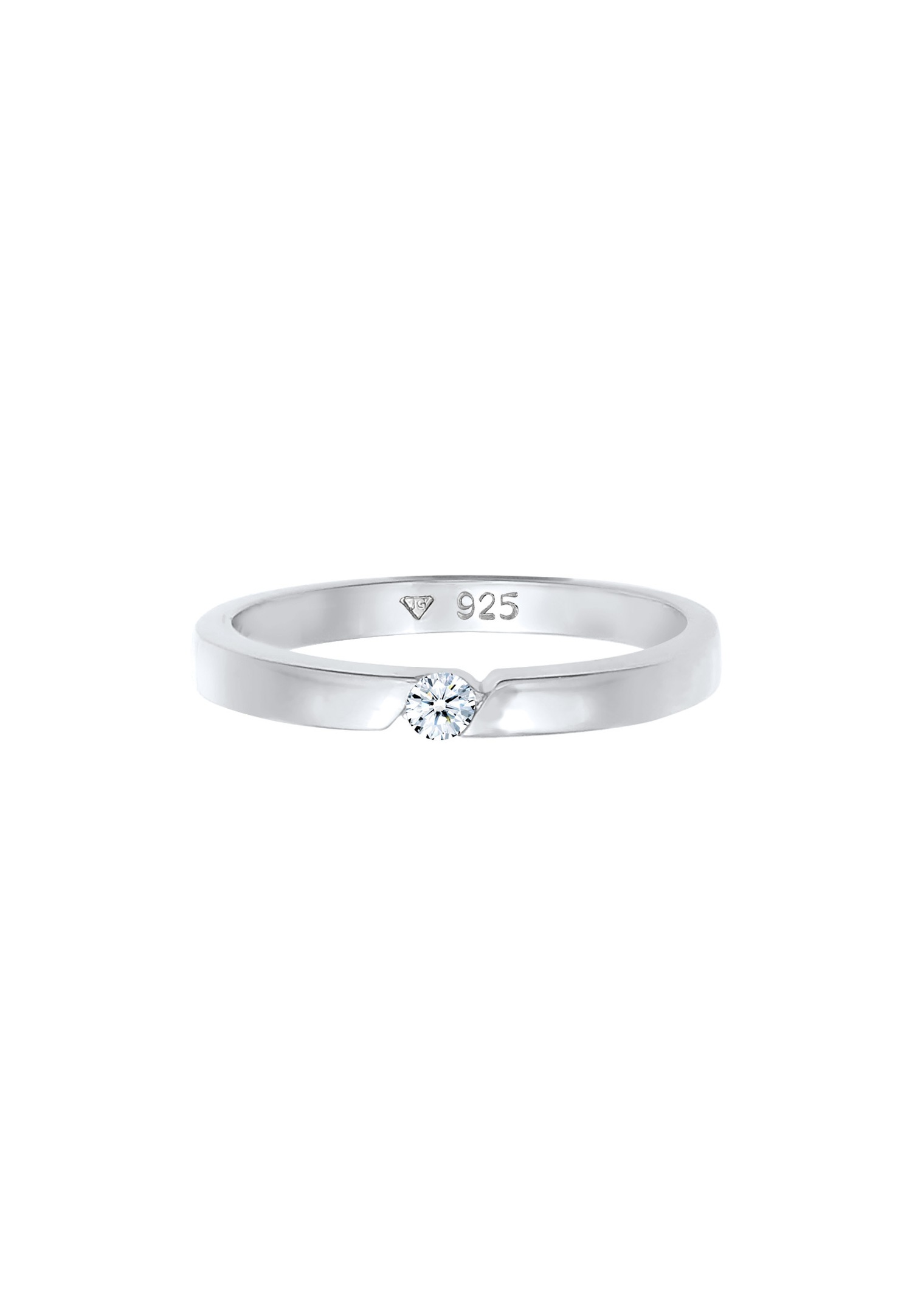 Pierścionek z brylantem Elli DIAMONDS Verlobungsring (0,06 ct.) Srebro 925