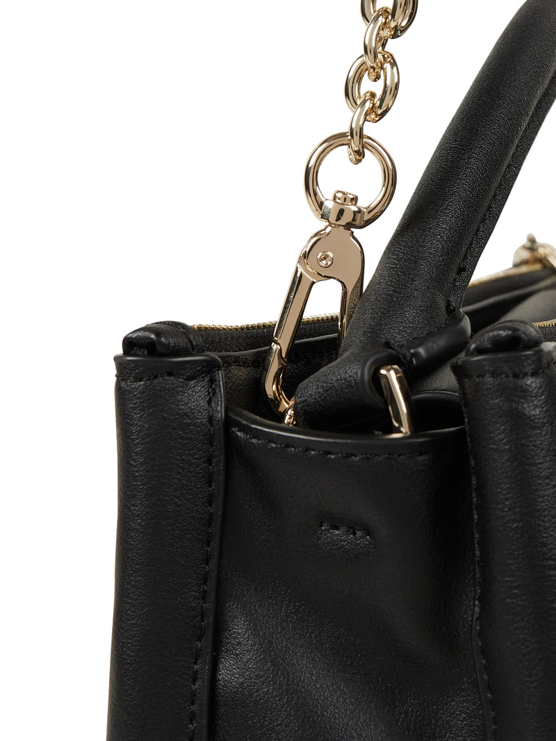 Handtasche in Leder-Optik in schwarz