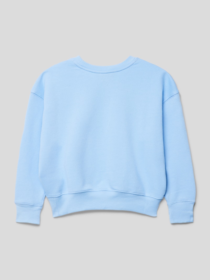 Sweatshirt mit gerippten Abschlüssen in bleu