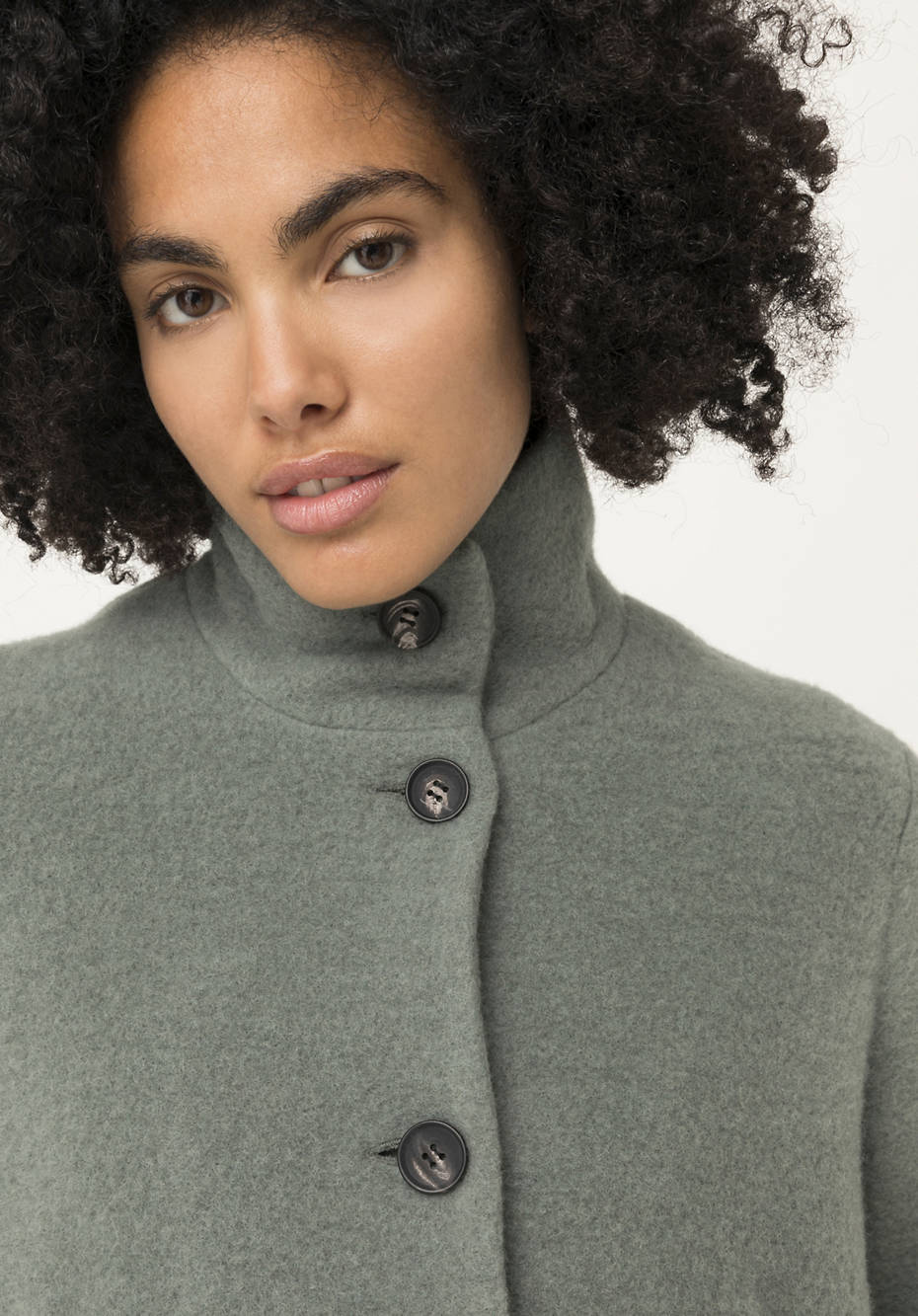 Wollfleece Mantel aus reiner Bio-Merinowolle