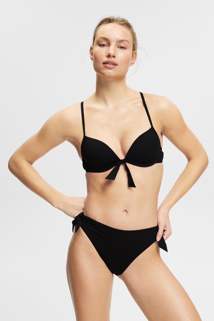 Strukturierte Bikinihose mit Bindebändern