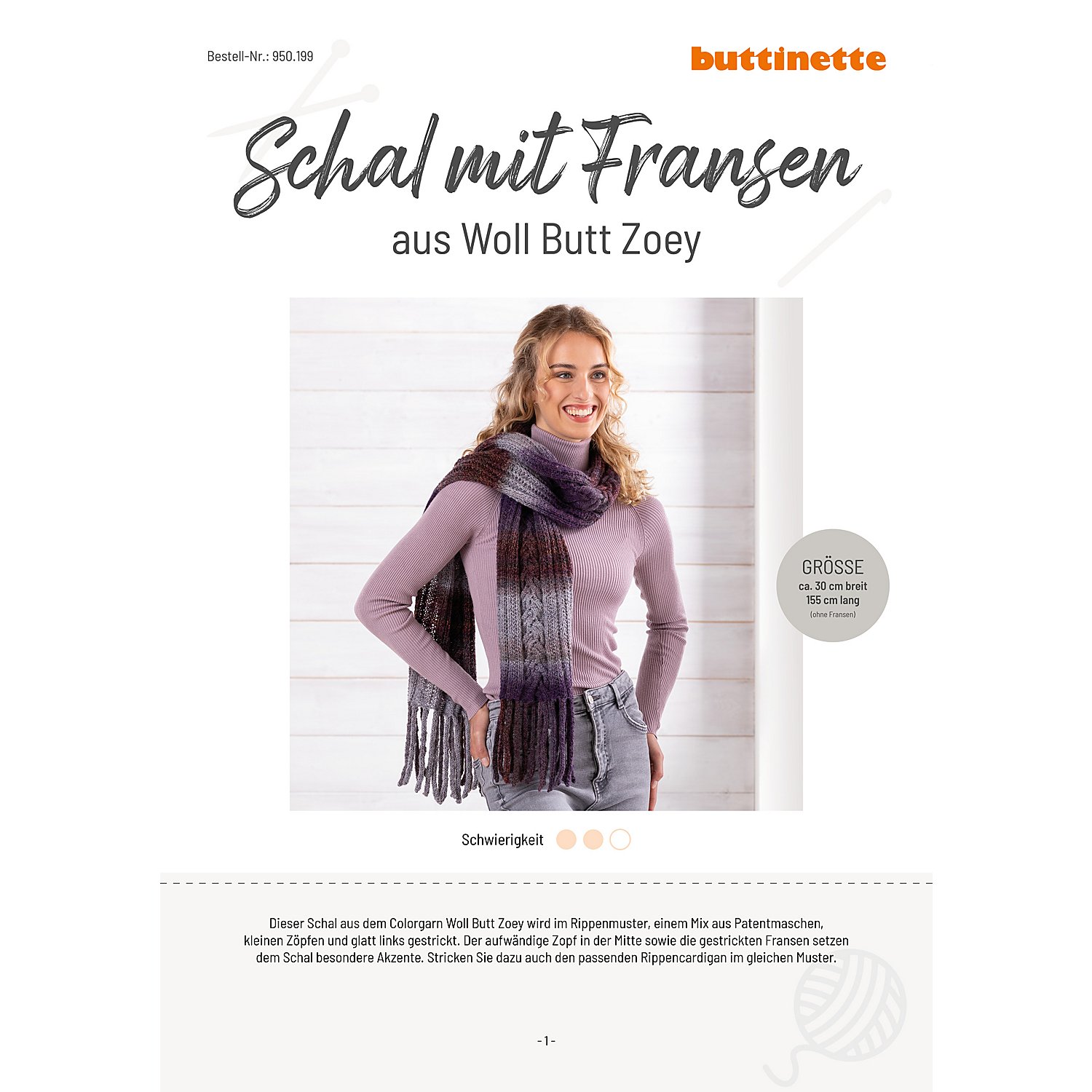 Strickanleitung – Schal mit Fransen aus Woll Butt Zoey